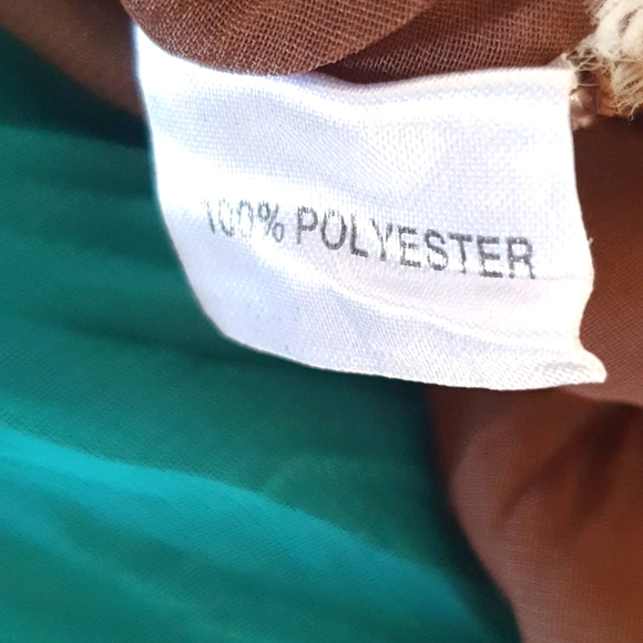 Crossroads Torquious and Brown ruffled Top 100% Polyester Size 18 - Picture 7 of 8